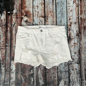 Tilly’s RSQ White Distressed Denim Jean Shorts ~ 1/25